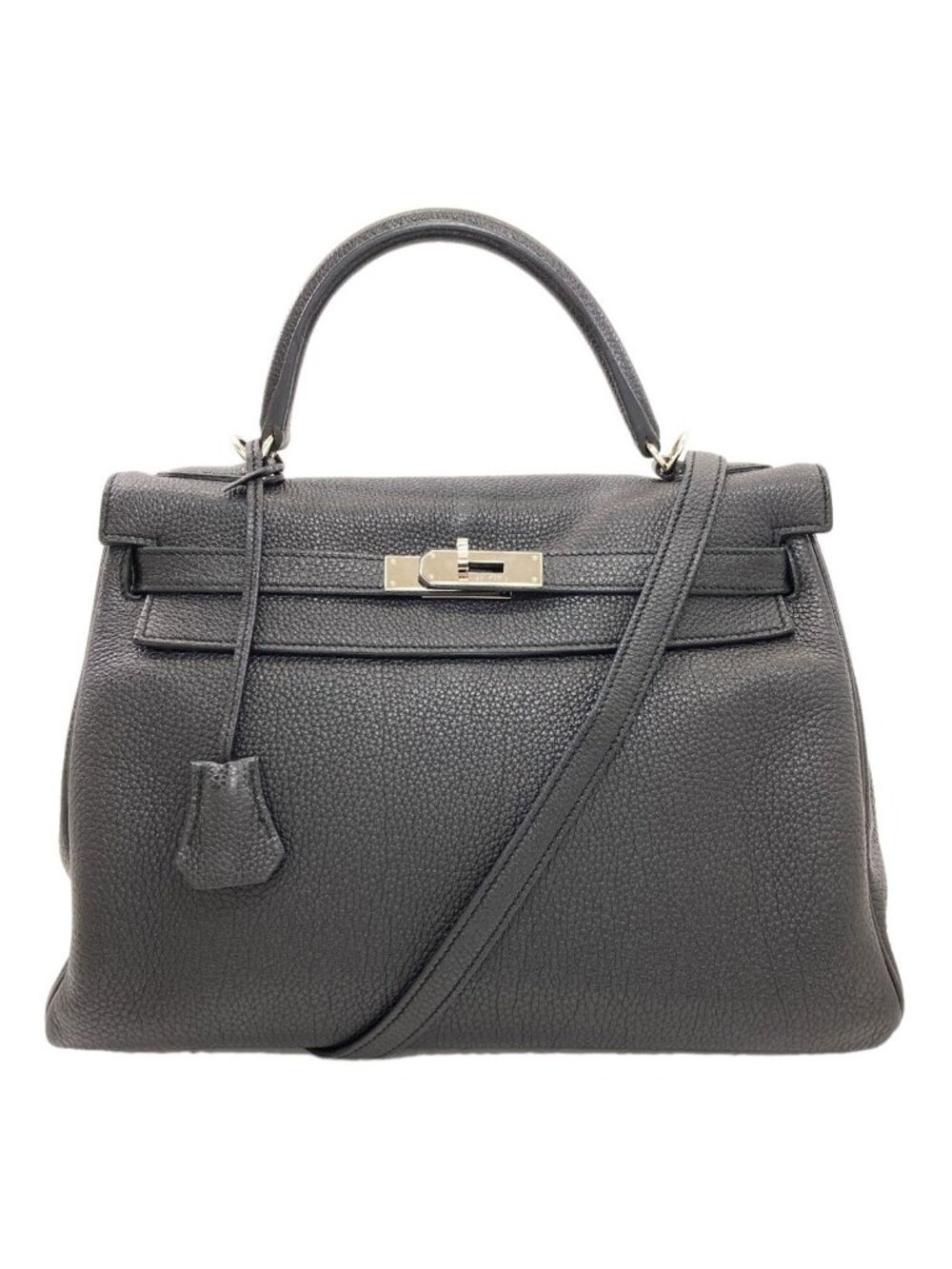 Hermes Kelly 32 Inside Silver Handbag Togo